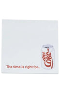 Load image into Gallery viewer, A white sticky note featuring a red and white Diet Coke can graphic and the text 'The time is right for...diet coke
