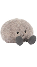 Load image into Gallery viewer, Plush toy resembling a gray pebble with a round body and small legs on a white background
