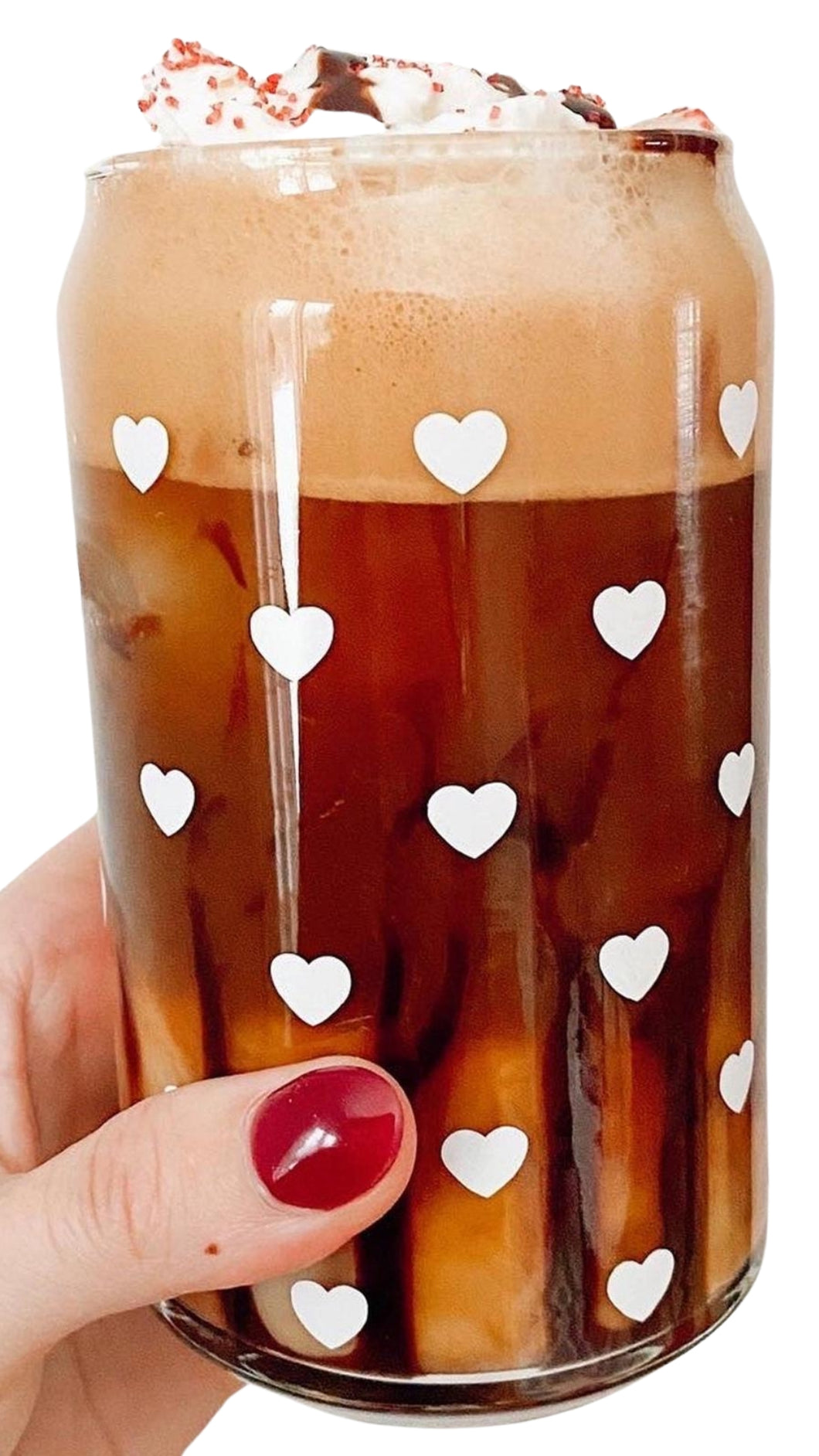 Heart Pattern Beer Can Glass
