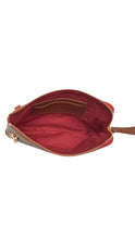 Load image into Gallery viewer, Small Nash Mahogany Pebble/Brushed Gold Red Zip
