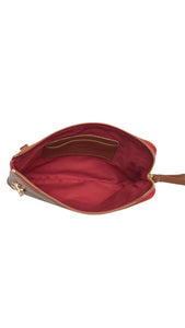 Small Nash Mahogany Pebble/Brushed Gold Red Zip