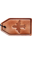 Load image into Gallery viewer, Airplane Leather Luggage Tag
