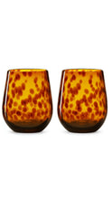 Load image into Gallery viewer, Leopard Amber Stemless Set of Two
