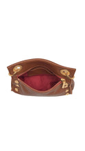 Load image into Gallery viewer, Tony Small Mahogany Pebble Brushed Gold Red Zip
