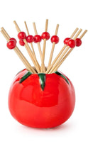 Load image into Gallery viewer, tomato container with cocktail picks with red ball on picks
