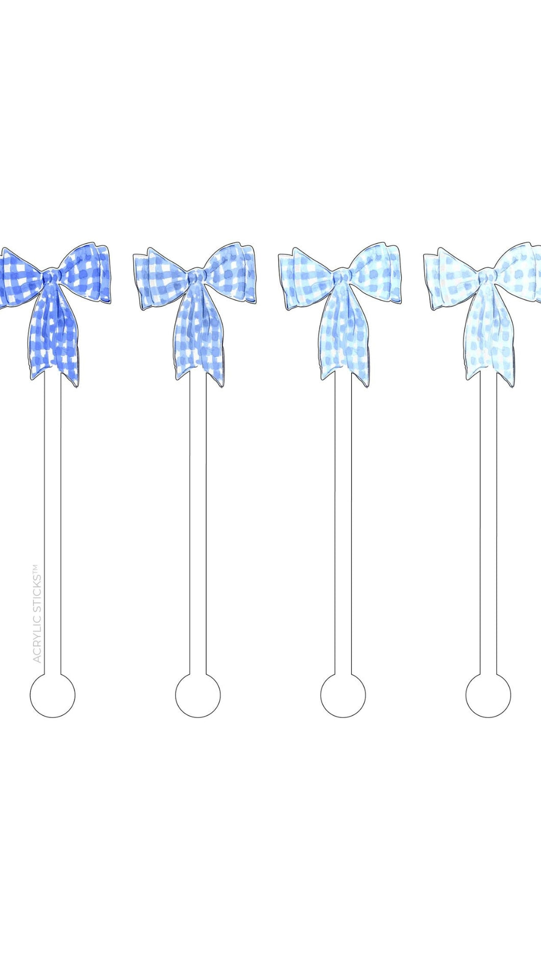 Blue Bow Acrylic Sticks