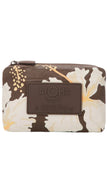 Floral patterned pouch with 'Aloha' label on a white background