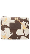Floral-patterned pouch with 'Aloha' branding on a white background