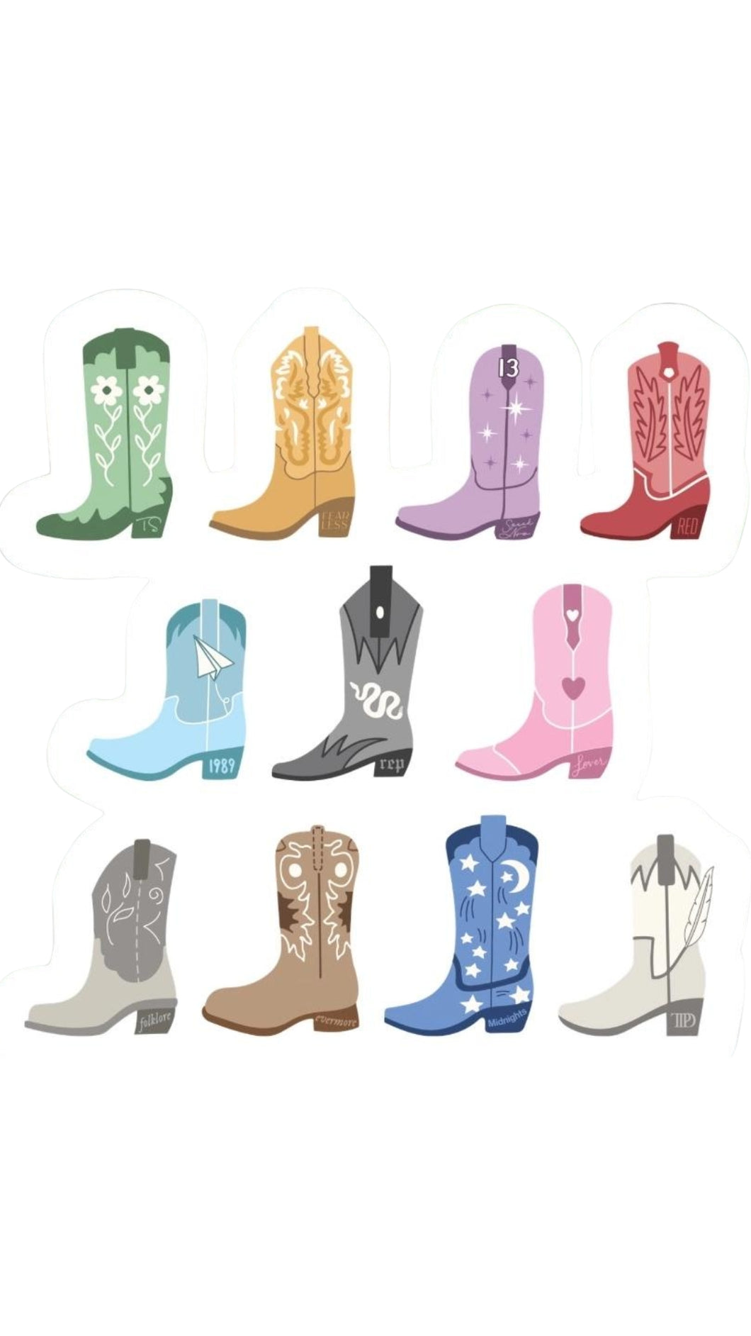 Taylor Cowgirl Boot Sticker