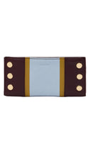 Load image into Gallery viewer, Multicolored wallet with gold accents on a white background
