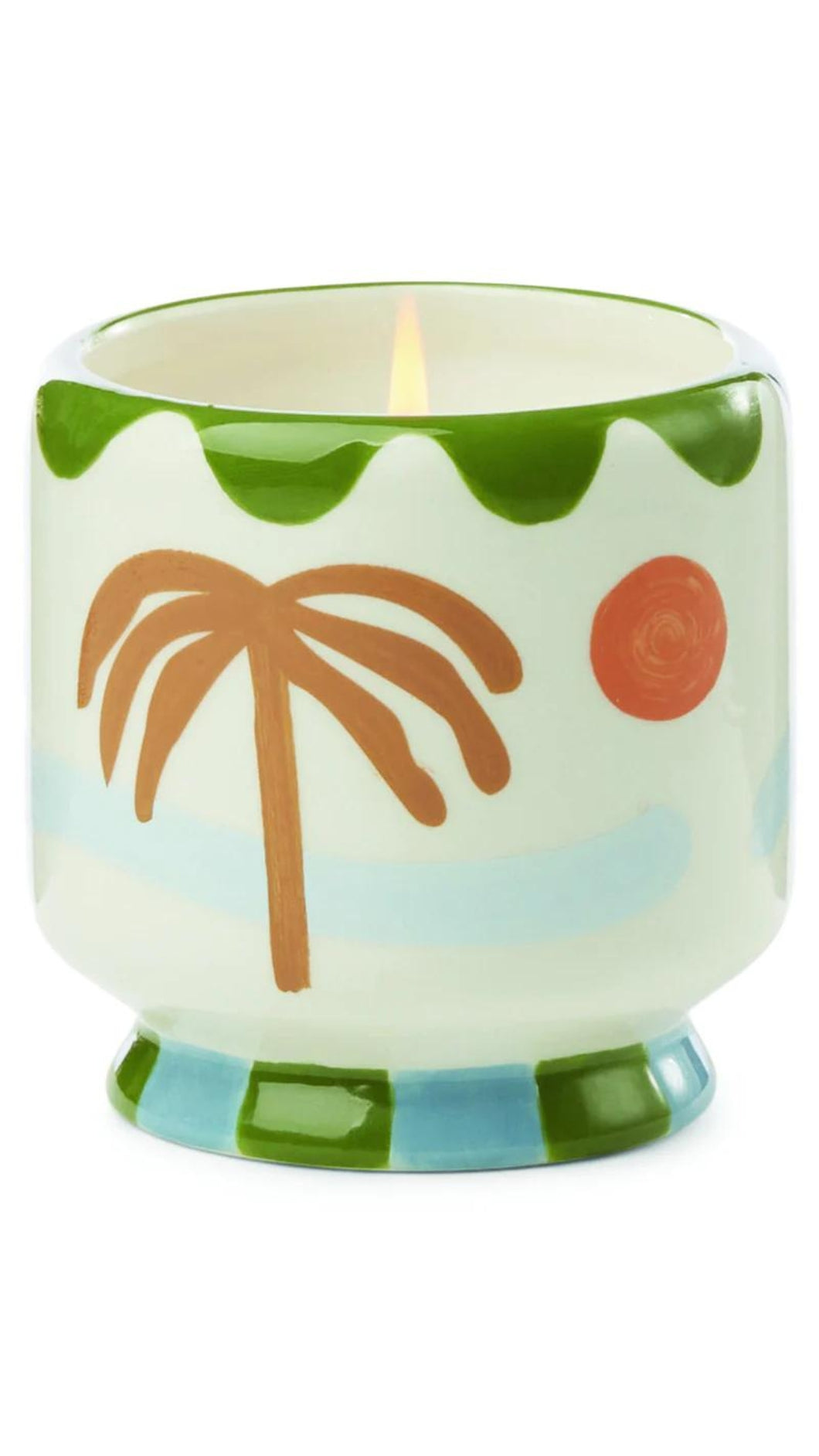Handpainted Palm Tree Candle - Lush Palms