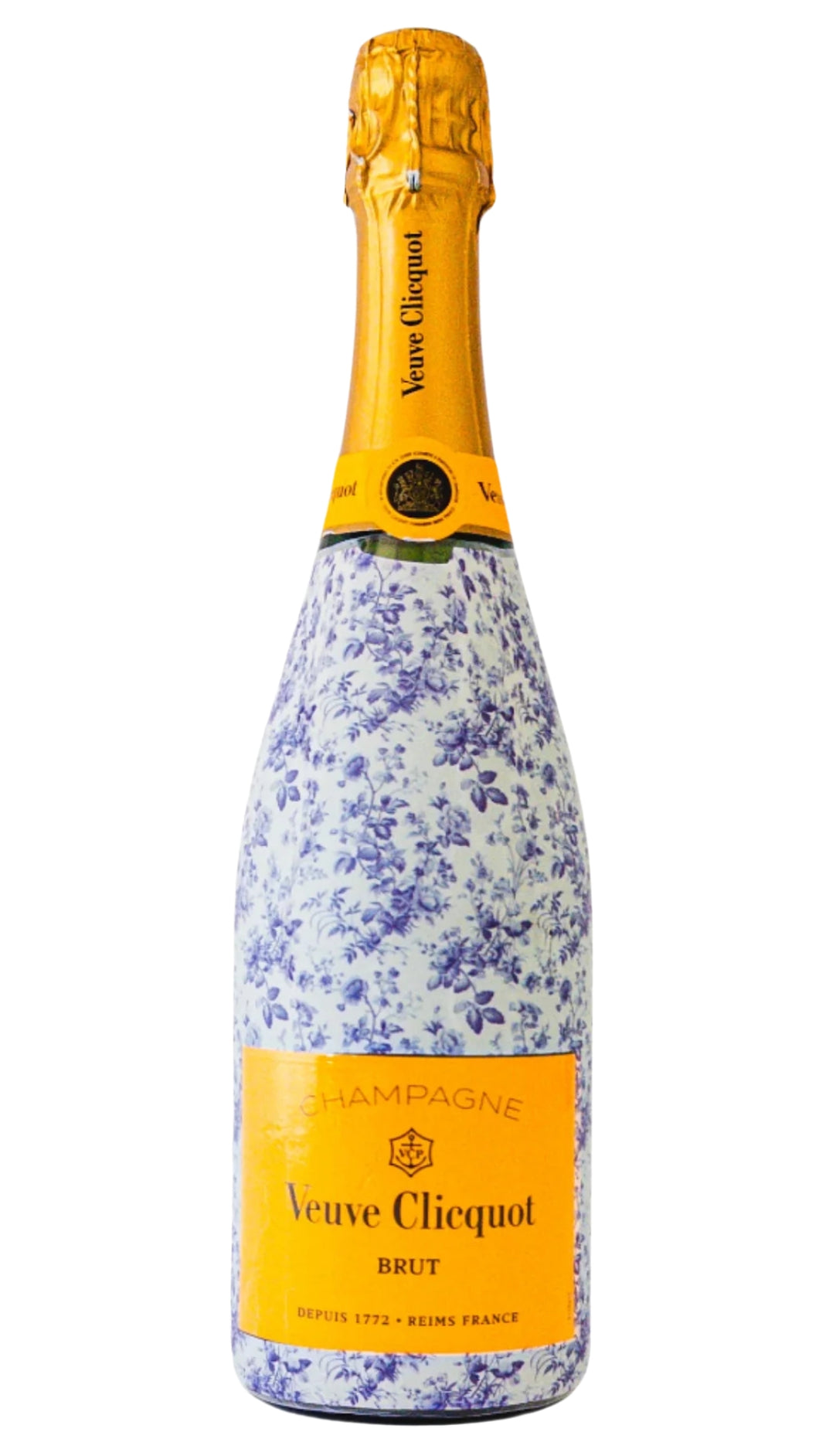 Blue Floral Bottle Wrap