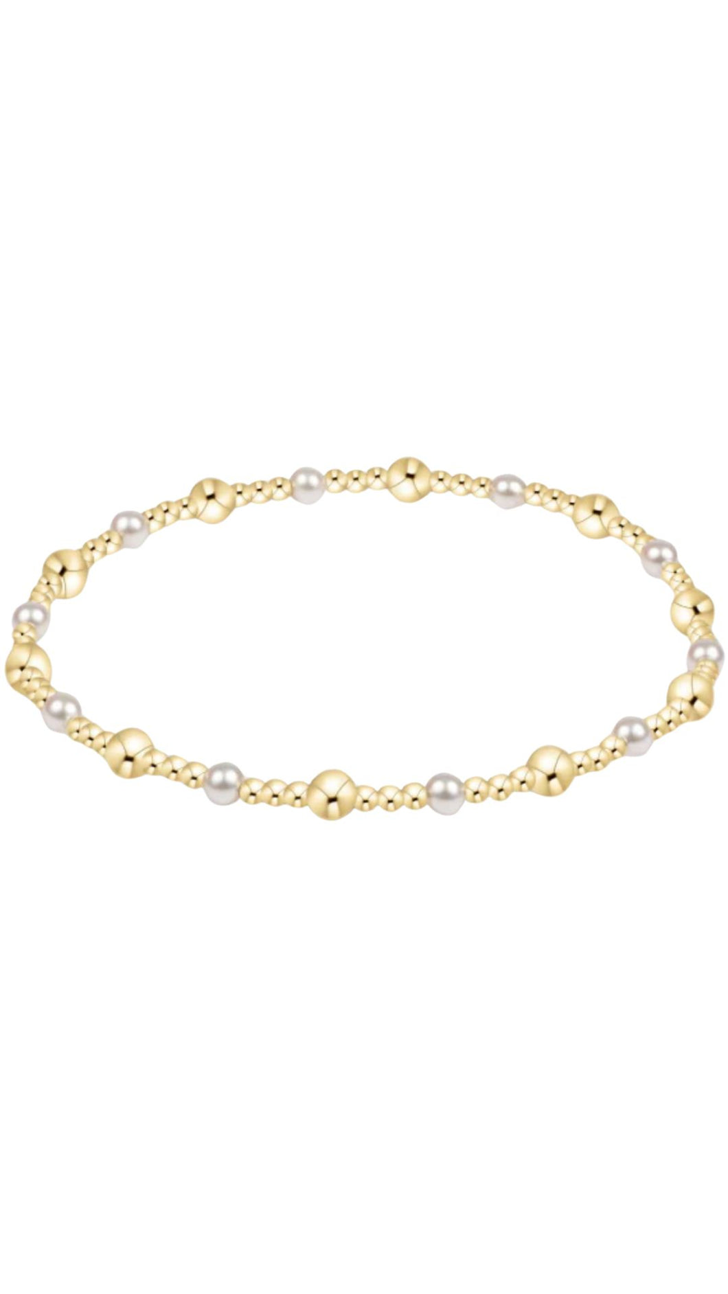 CL Gld Sinc 4MM PRL Bracelet