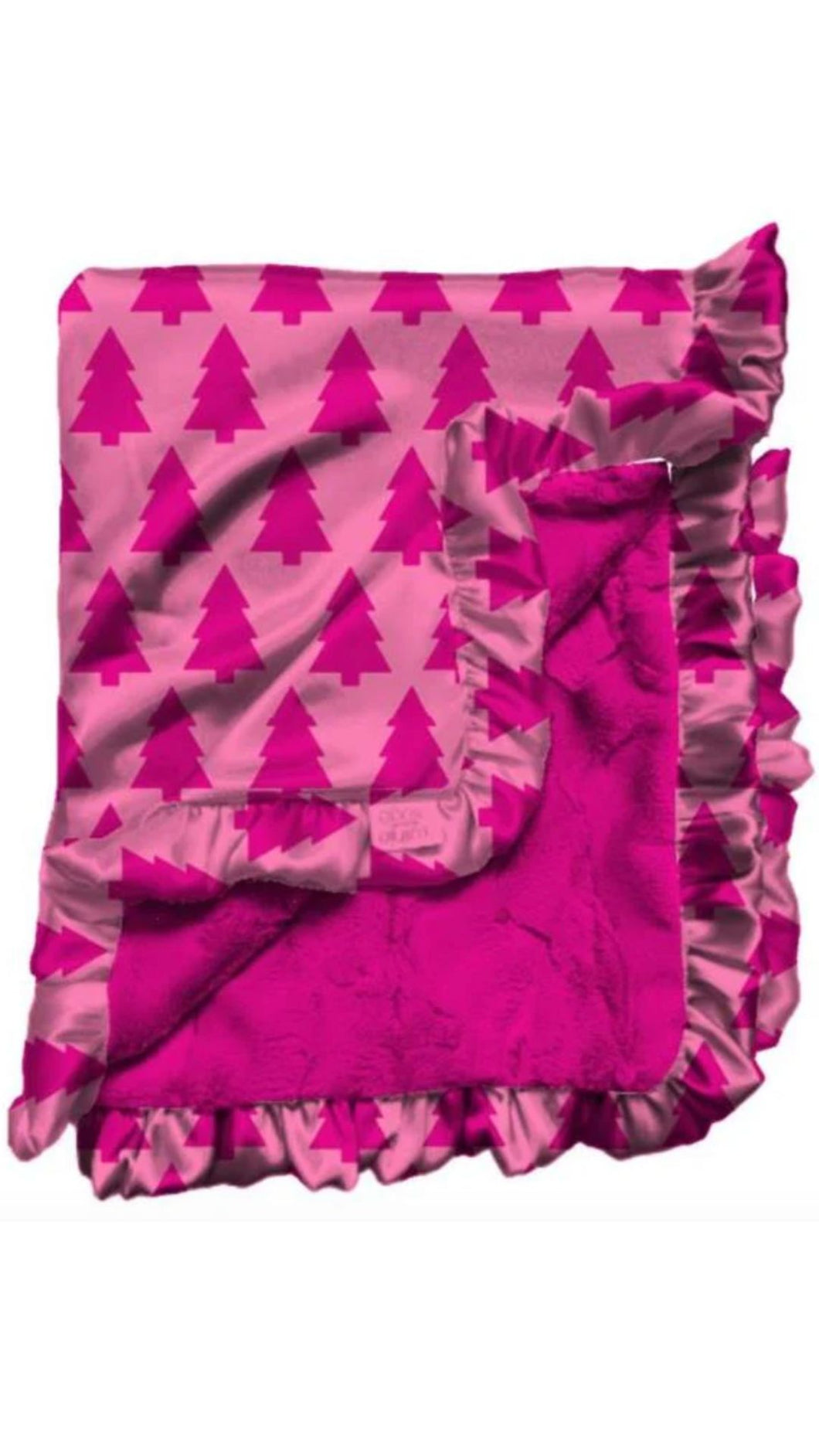 Pink Xmas Ruffle Satin Blanket