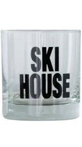 Ski House Rocks Glass