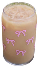 Load image into Gallery viewer, Coffee Glass-Pink Bows
