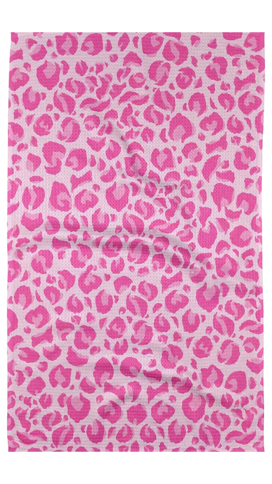 Pink Leopard Geometry Tea Towel