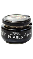 Jar of Sticky Balsamic Pearls on a white background