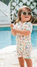 Load image into Gallery viewer, Child holding a tennis racket by a pool

