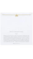 A white rectangular card with a gold envelope-style border at the top, featuring the text 'MOVE MOUNTAINS' and a short inspirational quote below. The card is centered on a light gray background, with the brand name 'BRYAN ANTHONY'S' printed at the bottom.