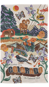 Greetings From CO Tea Towel