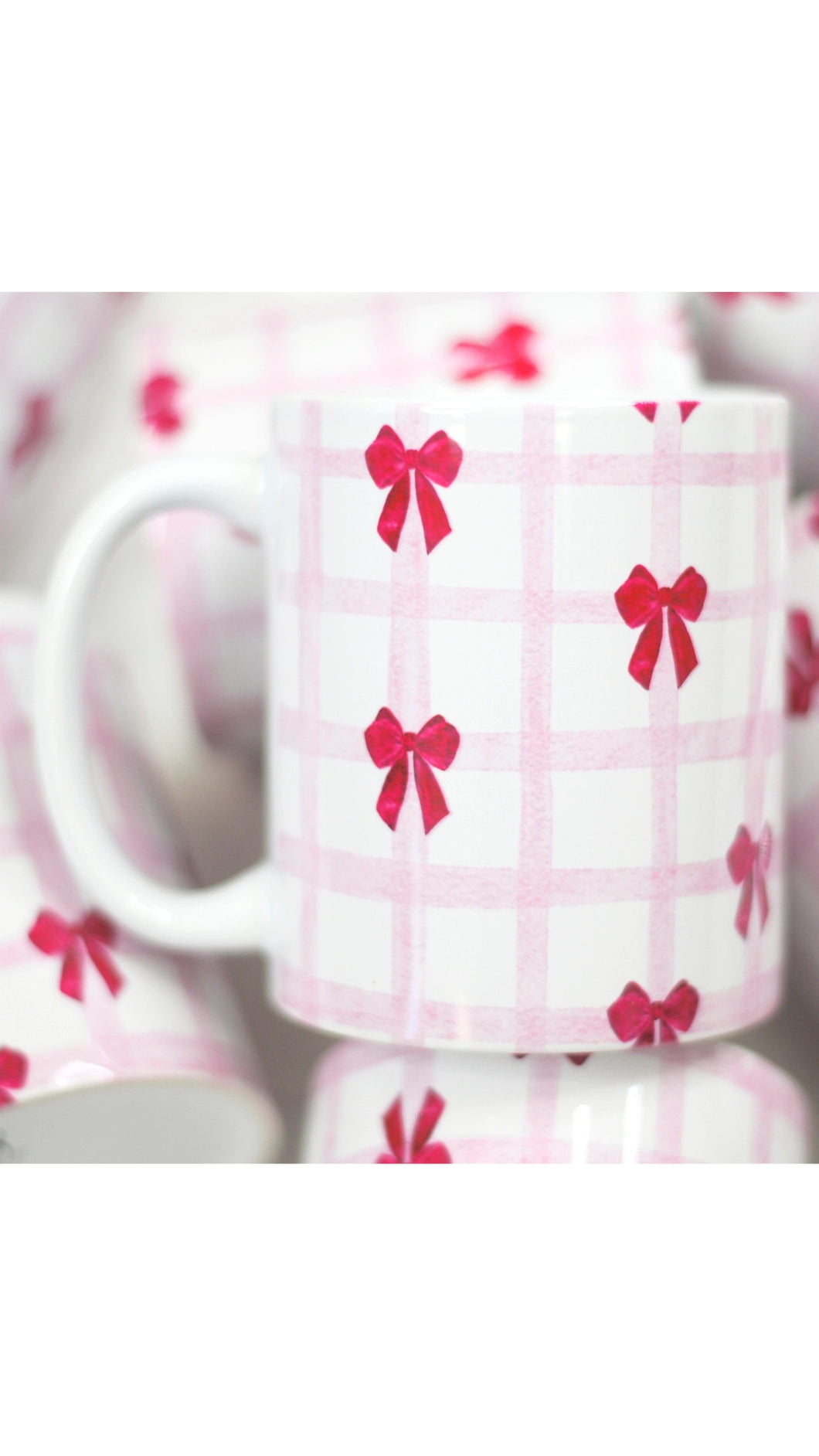 Red Bows Plaid Mug