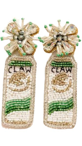 White Claw Beaded Earrings