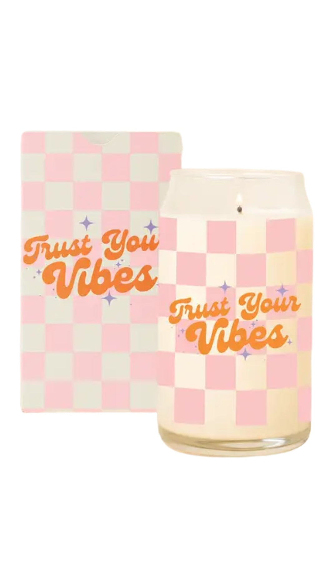 Trust Your Vibes Candle Can Glass