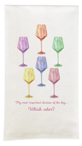 Colorful Wine Glasses Tea Towel