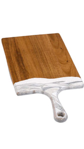 Marble Resin Cheeseboard 10"x20" - Dark Wood