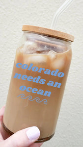 Colorado Needs an Ocean Can Glass with Lid